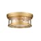 Z-Lite Clarion 2 Light Flush Mount, Olde Brass & Inner Clear Water & Outer Clear 493F2-OBR - alternate 1